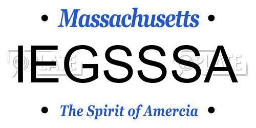 IEGSSSA Massachusetts License Plate