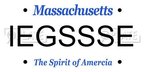 IEGSSSE Massachusetts License Plate