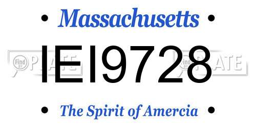IEI9728 Massachusetts License Plate