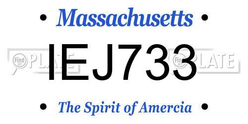 IEJ733 Massachusetts License Plate