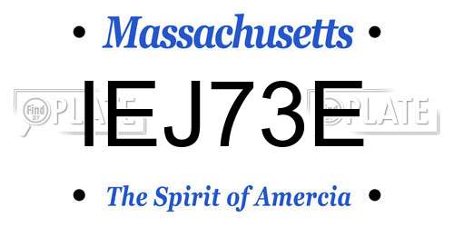 IEJ73E Massachusetts License Plate
