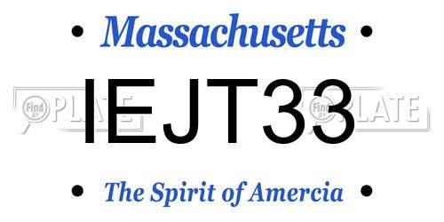 IEJT33 Massachusetts License Plate