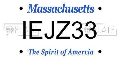 IEJZ33 Massachusetts License Plate