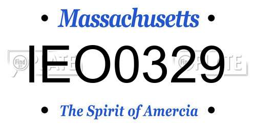 IEO0329 Massachusetts License Plate