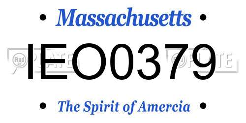 IEO0379 Massachusetts License Plate