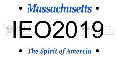 IEO2019 Massachusetts License Plate