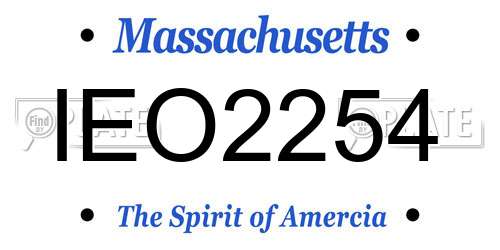 IEO2254 Massachusetts License Plate