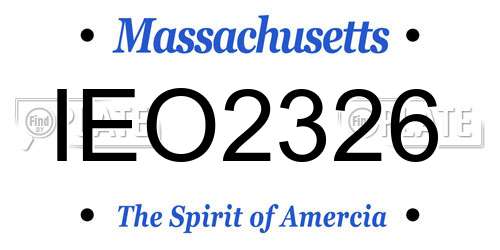 IEO2326 Massachusetts License Plate