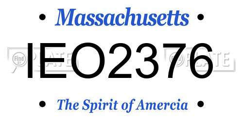 IEO2376 Massachusetts License Plate