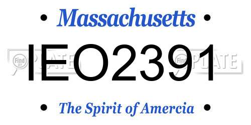 IEO2391 Massachusetts License Plate