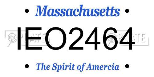 IEO2464 Massachusetts License Plate