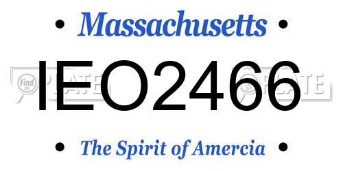 IEO2466 Massachusetts License Plate