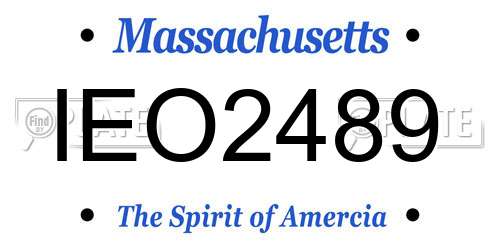 IEO2489 Massachusetts License Plate