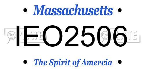 IEO2506 Massachusetts License Plate