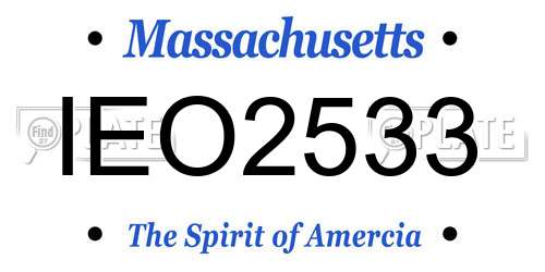 IEO2533 Massachusetts License Plate
