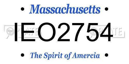 IEO2754 Massachusetts License Plate