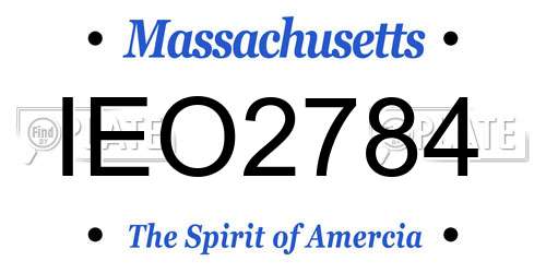 IEO2784 Massachusetts License Plate