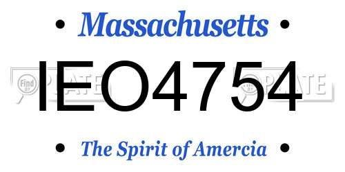IEO4754 Massachusetts License Plate