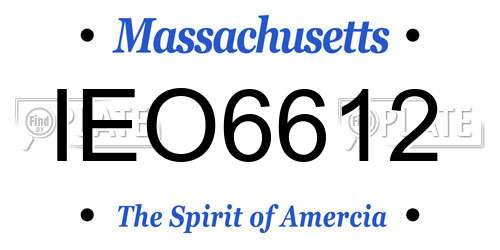 IEO6612 Massachusetts License Plate