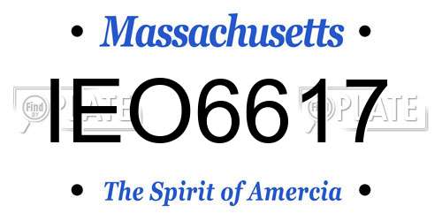 IEO6617 Massachusetts License Plate