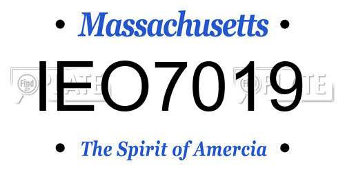 IEO7019 Massachusetts License Plate