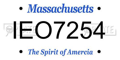 IEO7254 Massachusetts License Plate