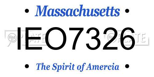 IEO7326 Massachusetts License Plate