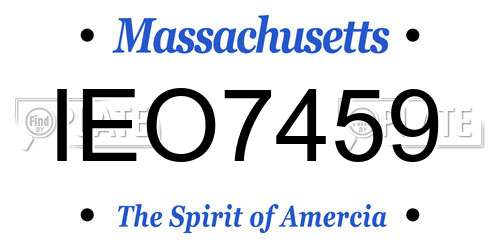 IEO7459 Massachusetts License Plate