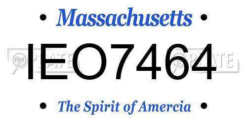 IEO7464 Massachusetts License Plate