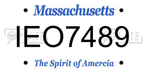 IEO7489 Massachusetts License Plate