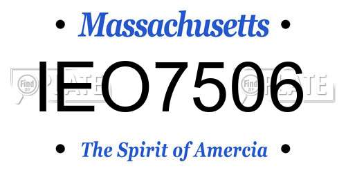 IEO7506 Massachusetts License Plate