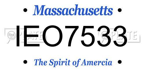 IEO7533 Massachusetts License Plate