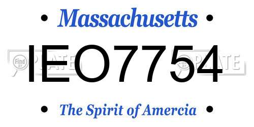 IEO7754 Massachusetts License Plate