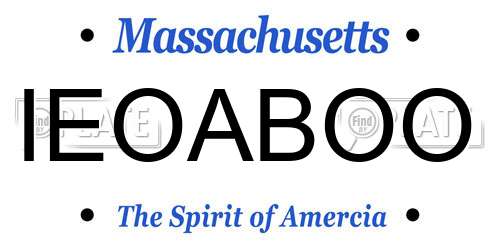 IEOABOO Massachusetts License Plate