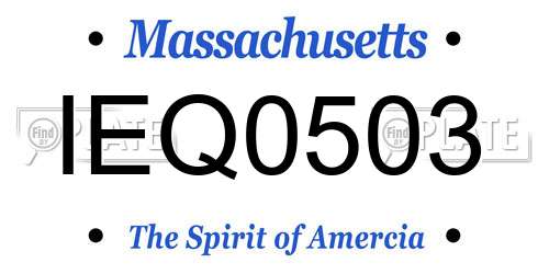IEQ0503 Massachusetts License Plate