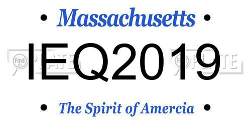 IEQ2019 Massachusetts License Plate