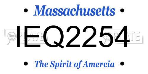 IEQ2254 Massachusetts License Plate