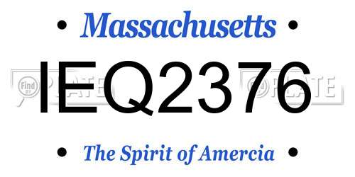 IEQ2376 Massachusetts License Plate