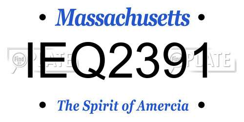 IEQ2391 Massachusetts License Plate