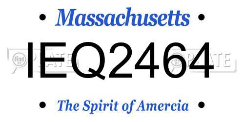 IEQ2464 Massachusetts License Plate