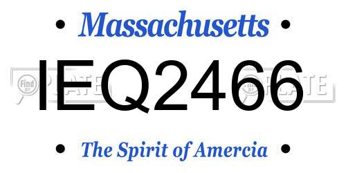 IEQ2466 Massachusetts License Plate