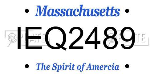 IEQ2489 Massachusetts License Plate