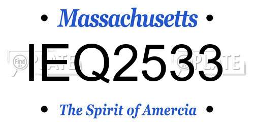 IEQ2533 Massachusetts License Plate