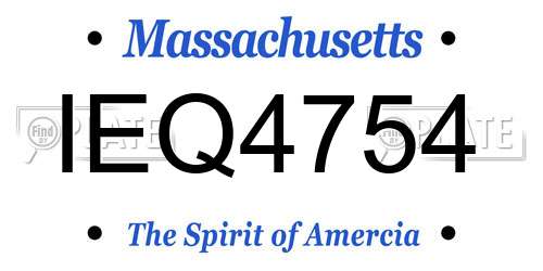 IEQ4754 Massachusetts License Plate