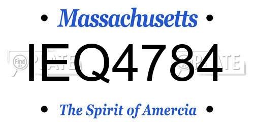 IEQ4784 Massachusetts License Plate