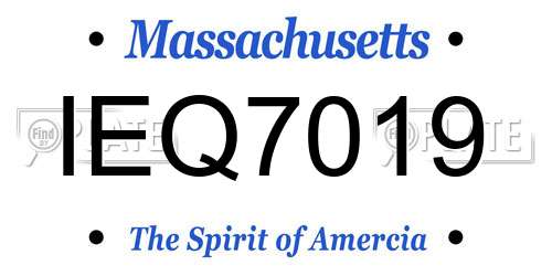IEQ7019 Massachusetts License Plate