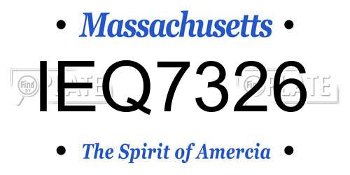 IEQ7326 Massachusetts License Plate