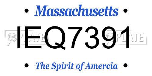 IEQ7391 Massachusetts License Plate