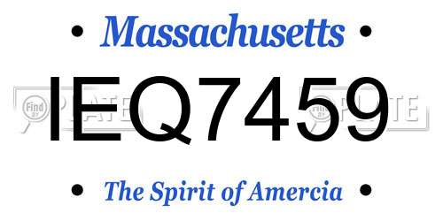 IEQ7459 Massachusetts License Plate