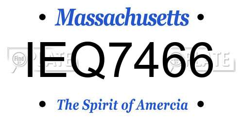 IEQ7466 Massachusetts License Plate